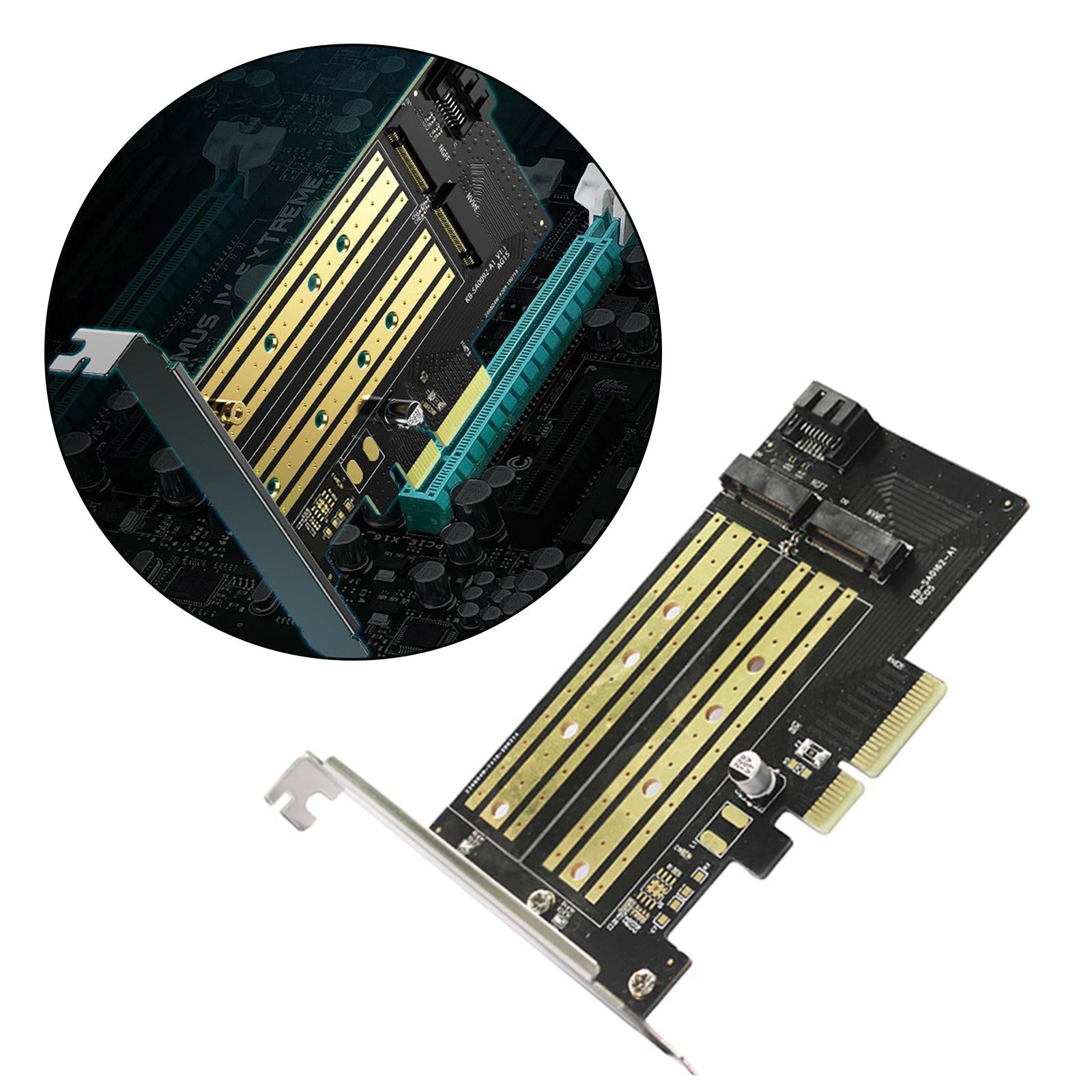 Durable PCIE to M2/M.2 Adapter for NVMe or SATA SSD Desktop PCI Express Slot