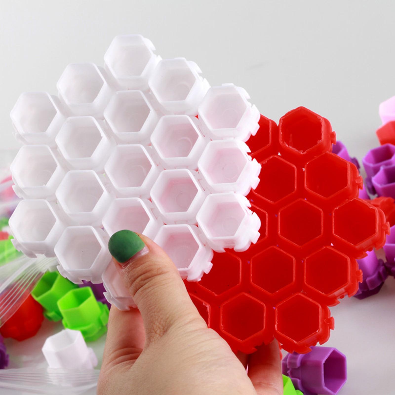 200Pcs Plastic Honeycomb Pigment Holder Tattoo Ink Cups White