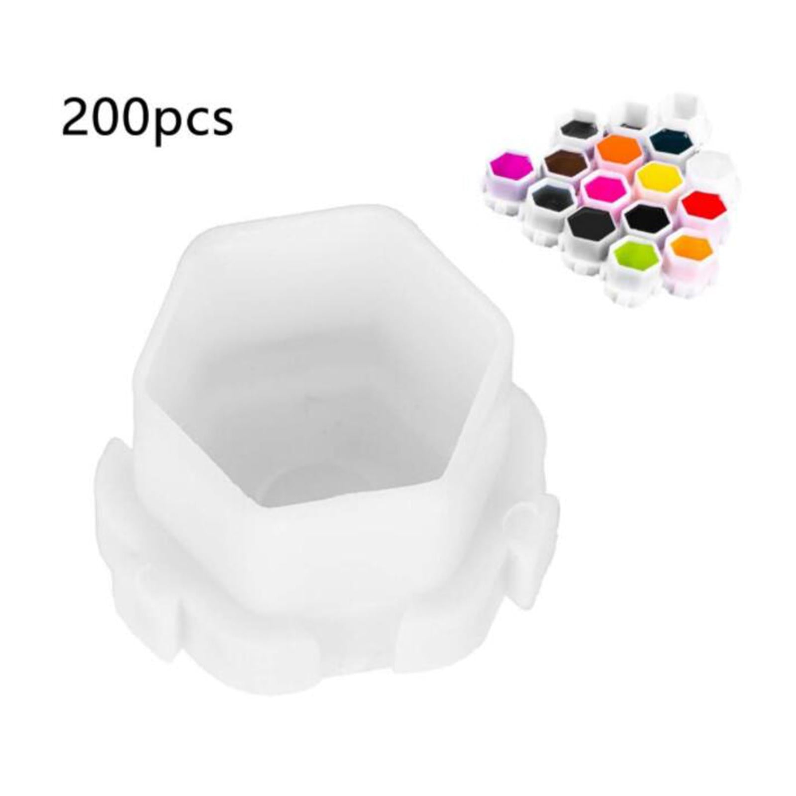 200Pcs Plastic Honeycomb Pigment Holder Tattoo Ink Cups White