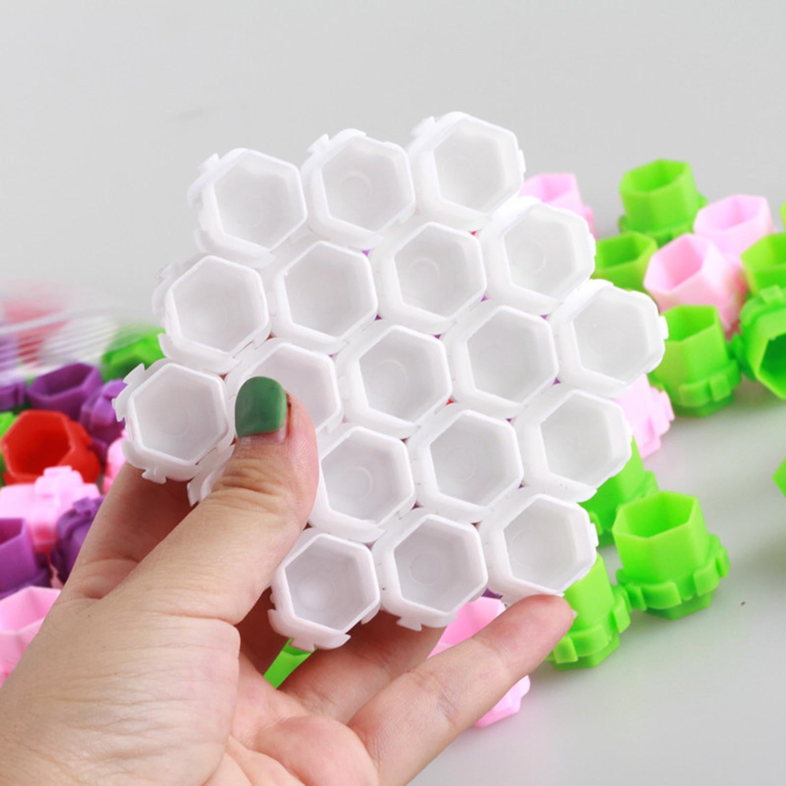 200Pcs Plastic Honeycomb Pigment Holder Tattoo Ink Cups White