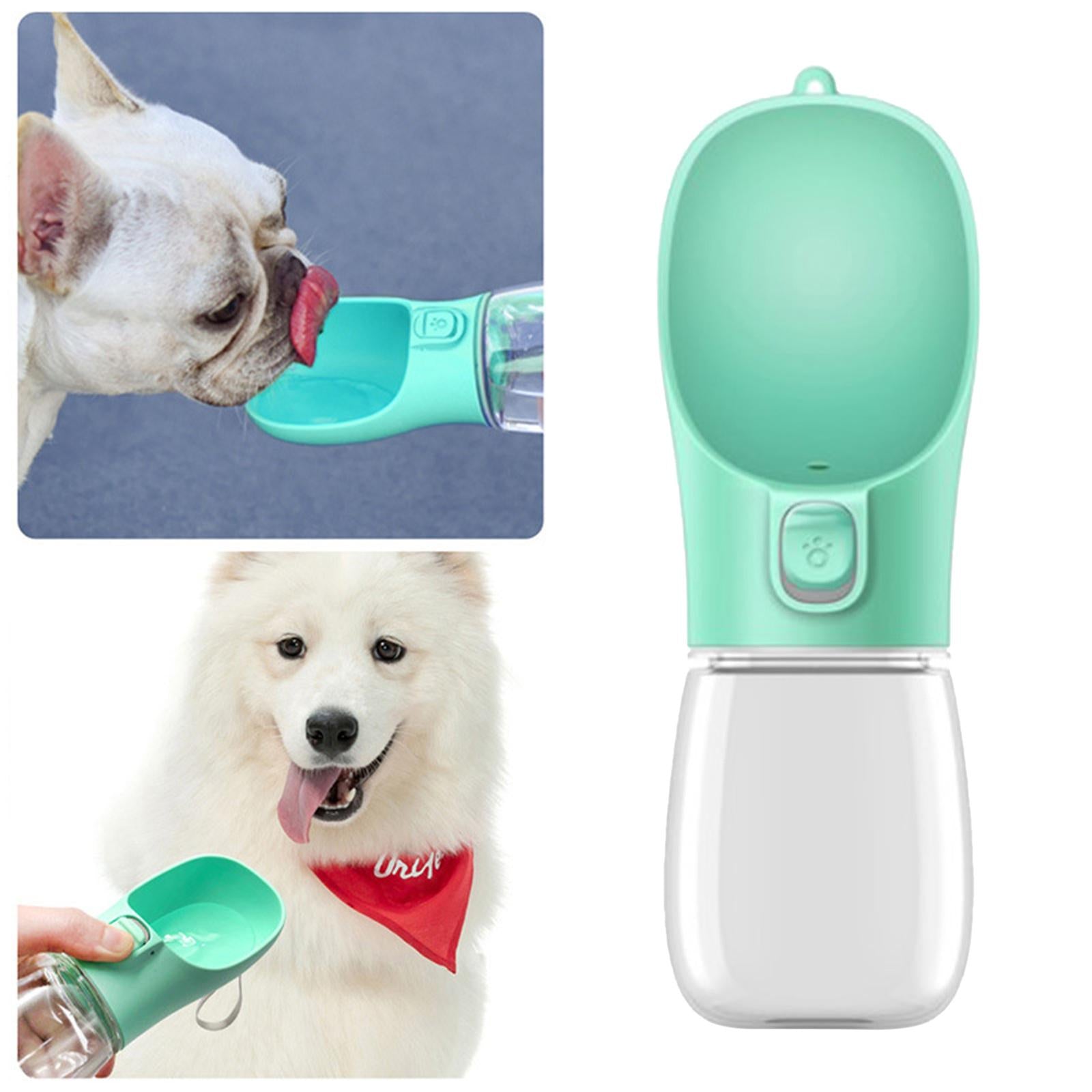 2 in 1 Dog Water Bottle Cat Water Dispenser Food Bowl Feeder Green 550ml