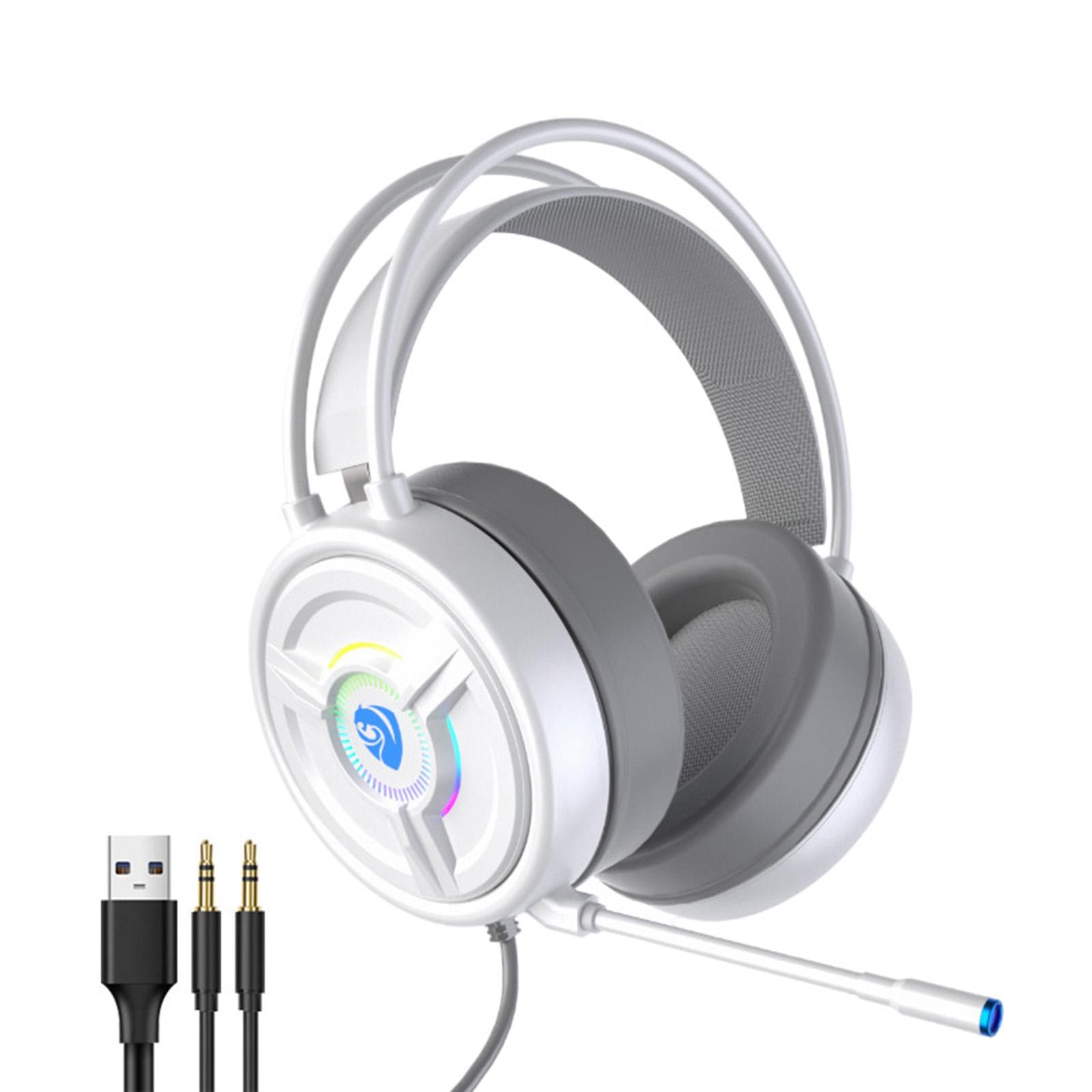 PSH-200 3.5mm Gaming Headset Headphone w/Mic for PC Laptop White