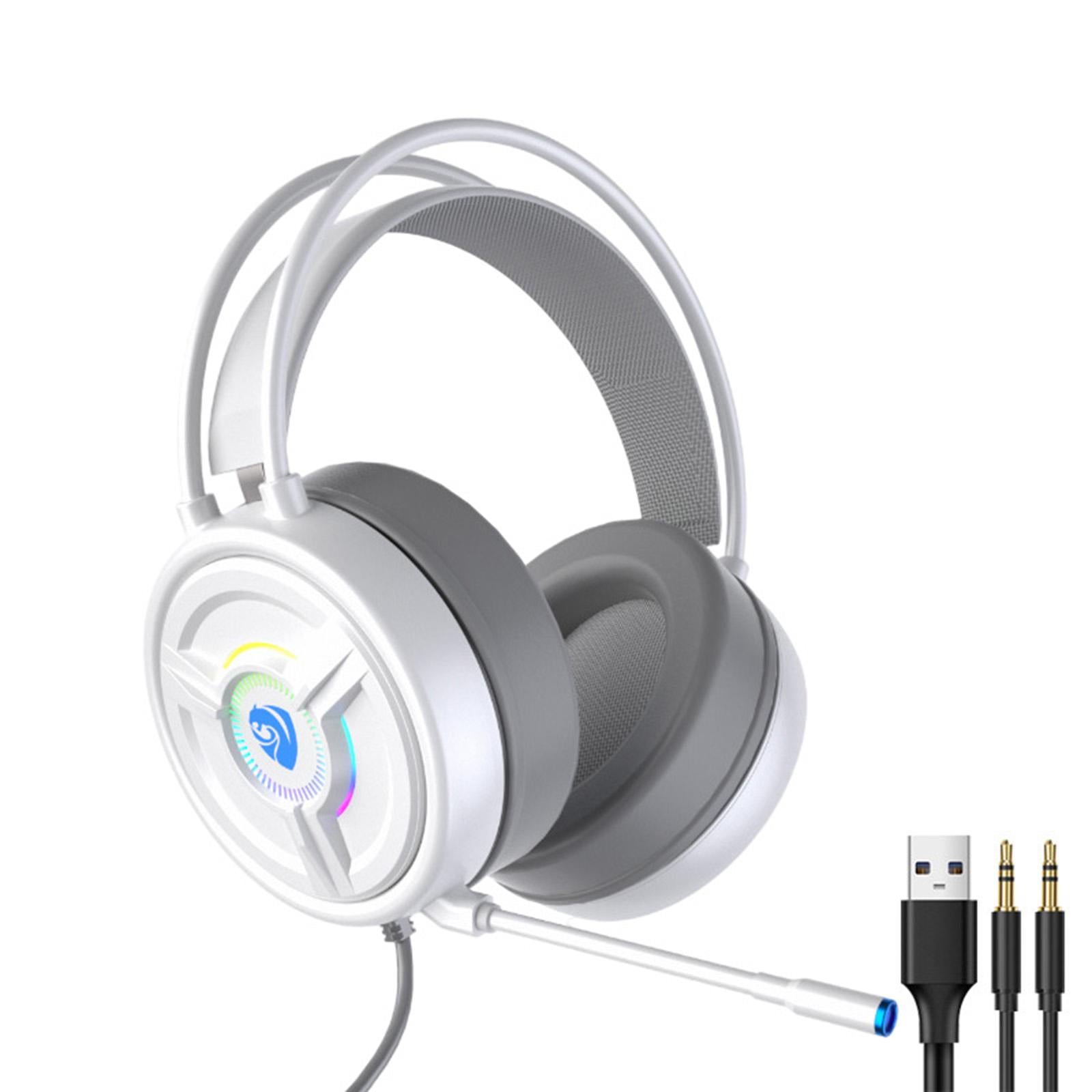 PSH-200 3.5mm Gaming Headset Headphone w/Mic for PC Laptop White