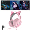 PSH-200 3.5mm Gaming Headset Headphone w/Mic for PC Laptop Pink Cat Ear