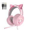 PSH-200 3.5mm Gaming Headset Headphone w/Mic for PC Laptop Pink Cat Ear