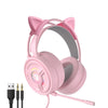 PSH-200 3.5mm Gaming Headset Headphone w/Mic for PC Laptop Pink Cat Ear