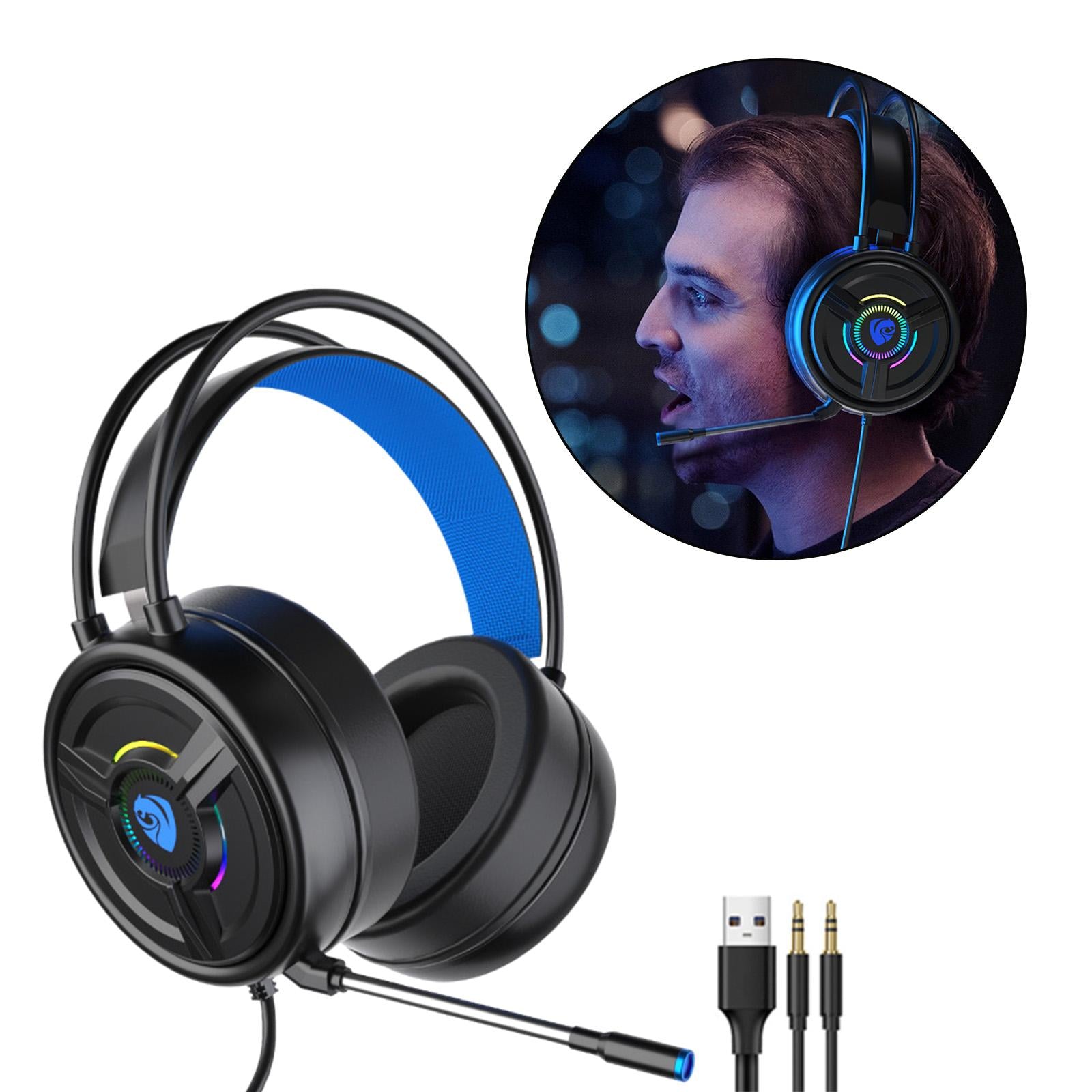 PSH-200 3.5mm Gaming Headset Headphone w/Mic for PC Laptop Black