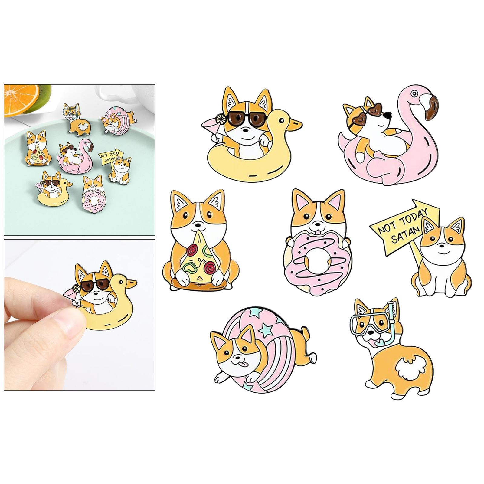 1Set Novelty Brooch Pins Clips Cardigan Cartoon Puppy Style for Women Girls