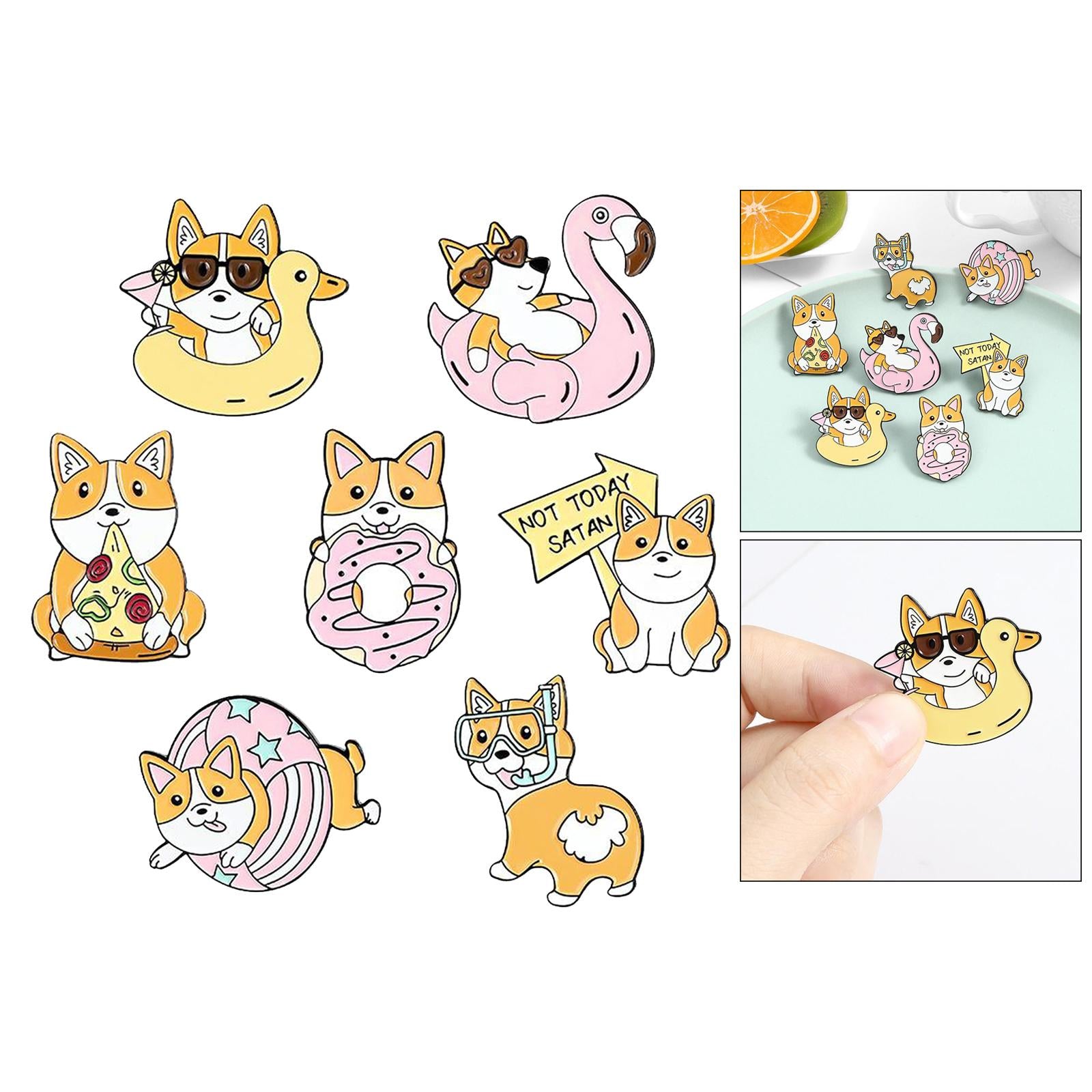 1Set Novelty Brooch Pins Clips Cardigan Cartoon Puppy Style for Women Girls