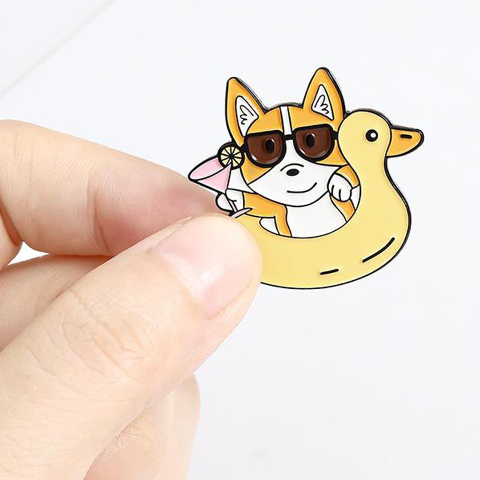 1Set Novelty Brooch Pins Clips Cardigan Cartoon Puppy Style for Women Girls