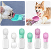 2 in 1 Dog Water Bottle Cat Water Dispenser Food Bowl Feeder Pink 350ml