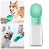 2 in 1 Dog Water Bottle Cat Water Dispenser Food Bowl Feeder Green 350ml