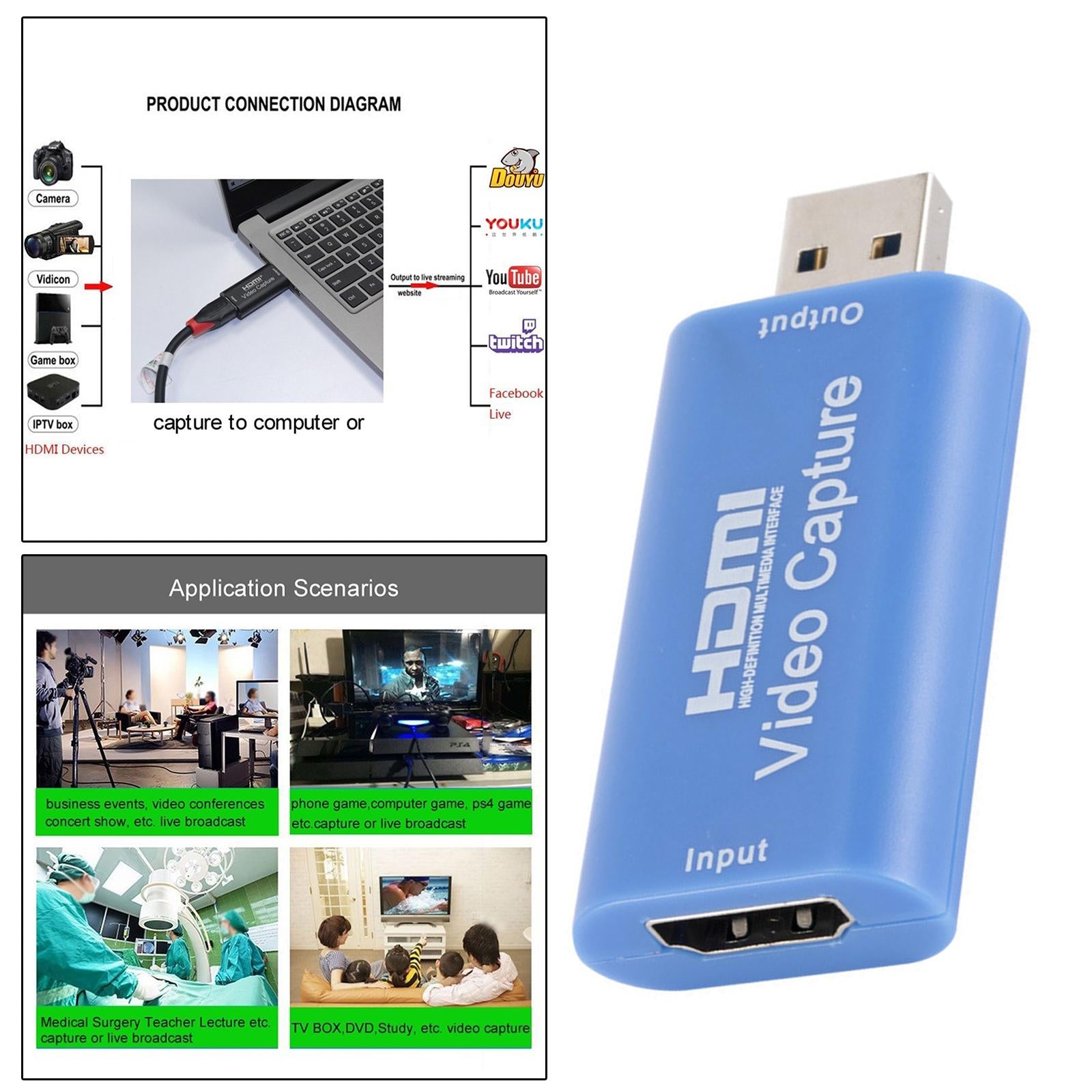 HDMI to USB Video Capture Card HD 1080P for Game / Video Live Streaming