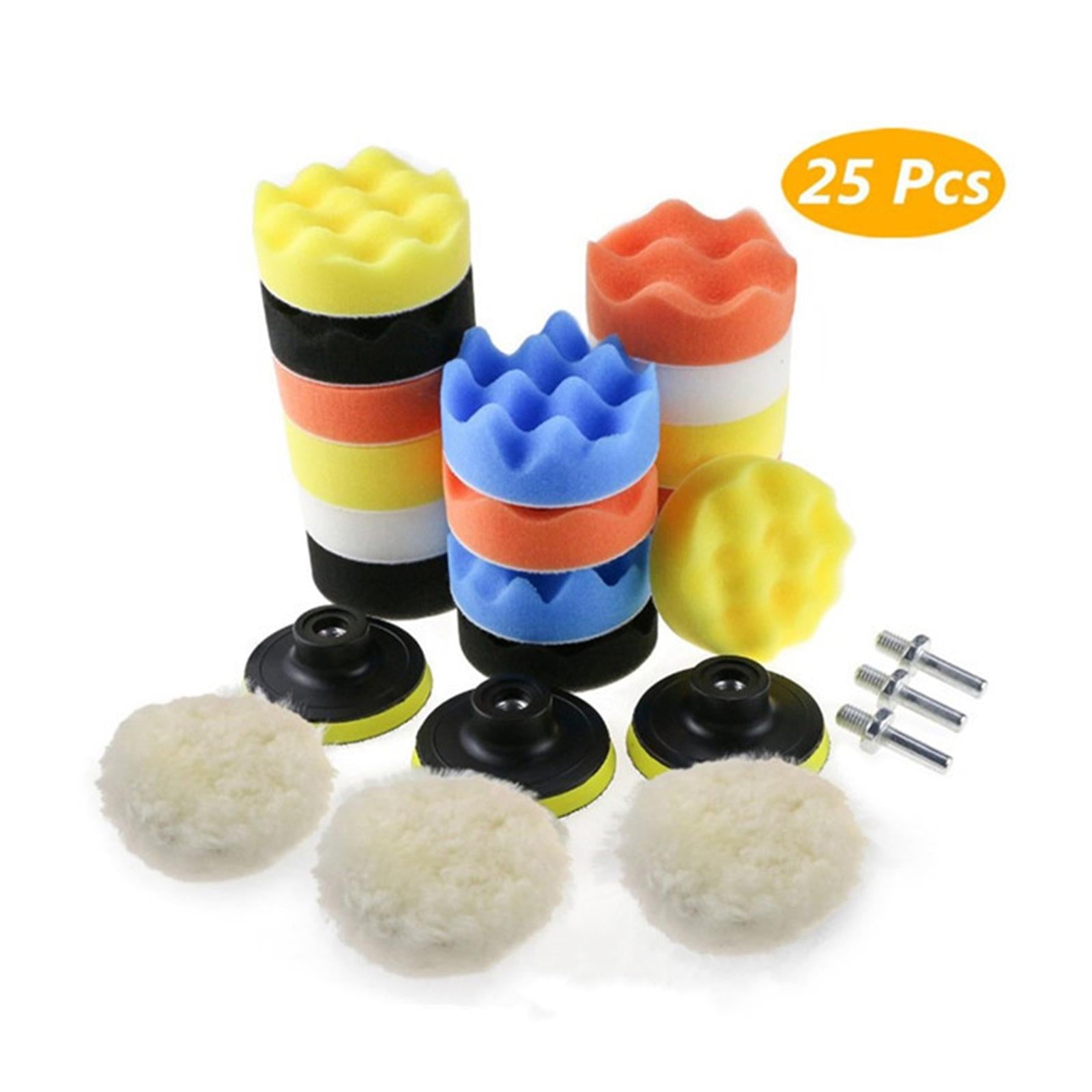 19/22/25pcs Car Polishing Pads Kit 3in with Adapter 2 in 1 for Polishing E