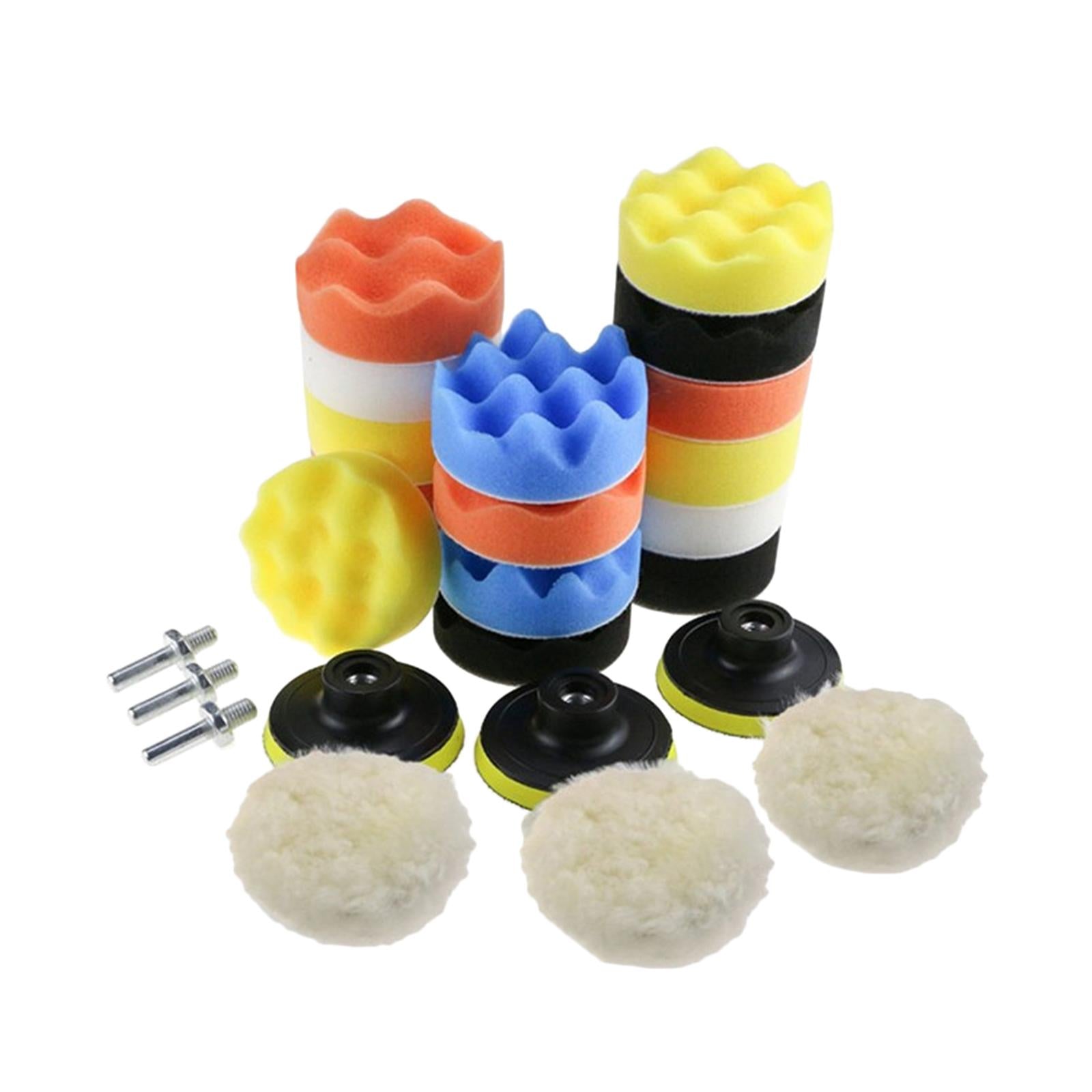 19/22/25pcs Car Polishing Pads Kit 3in with Adapter 2 in 1 for Polishing E