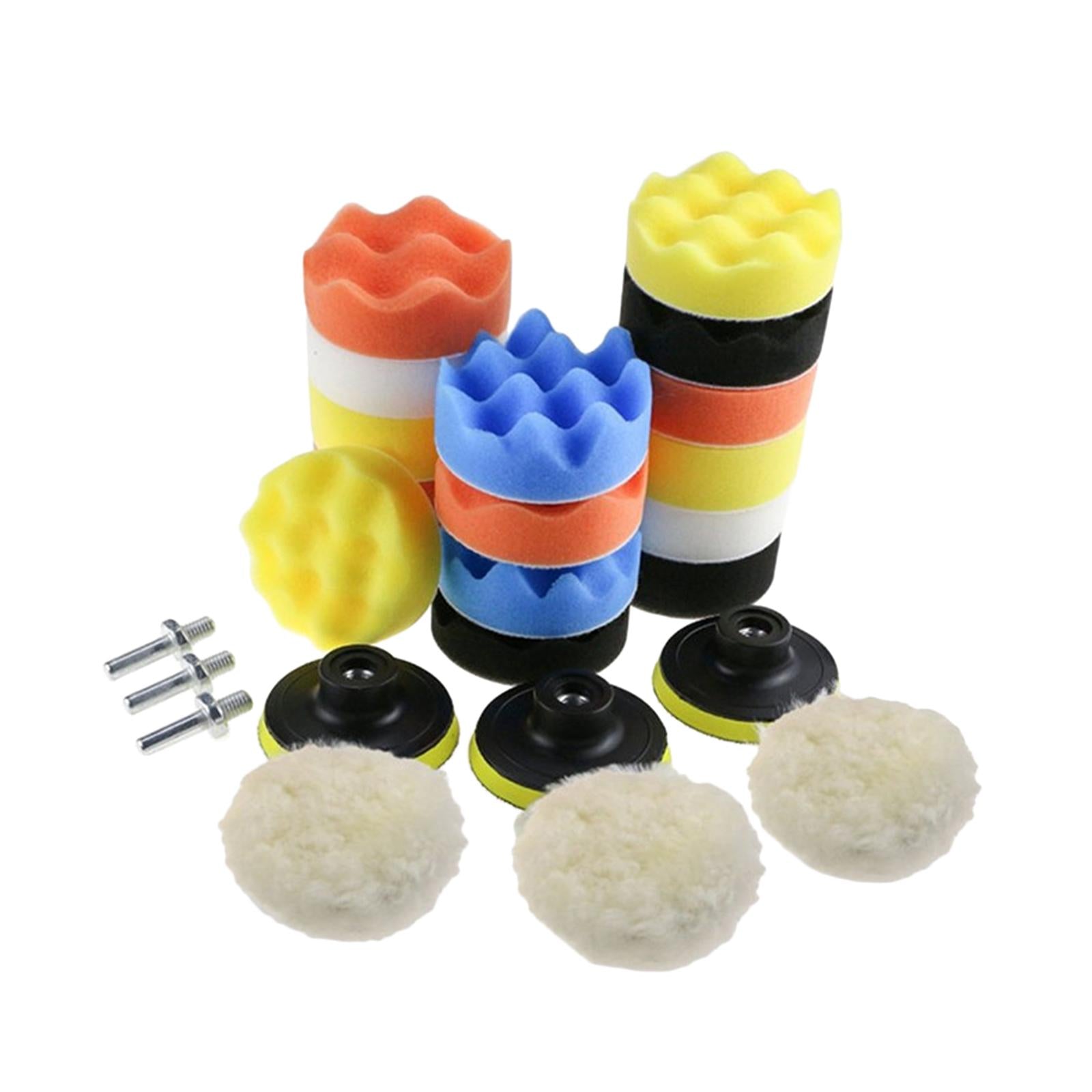 19/22/25pcs Car Polishing Pads Kit 3in with Adapter 2 in 1 for Polishing E