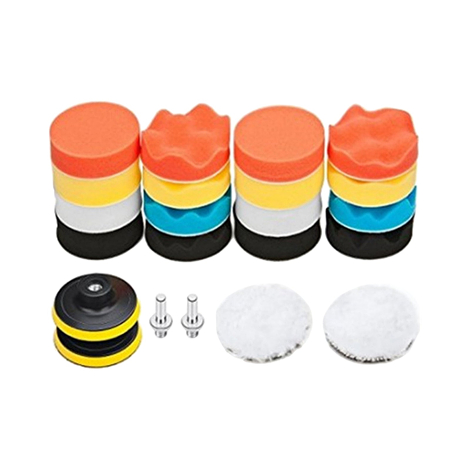 19/22/25pcs Car Polishing Pads Kit 3in with Adapter 2 in 1 for Polishing C