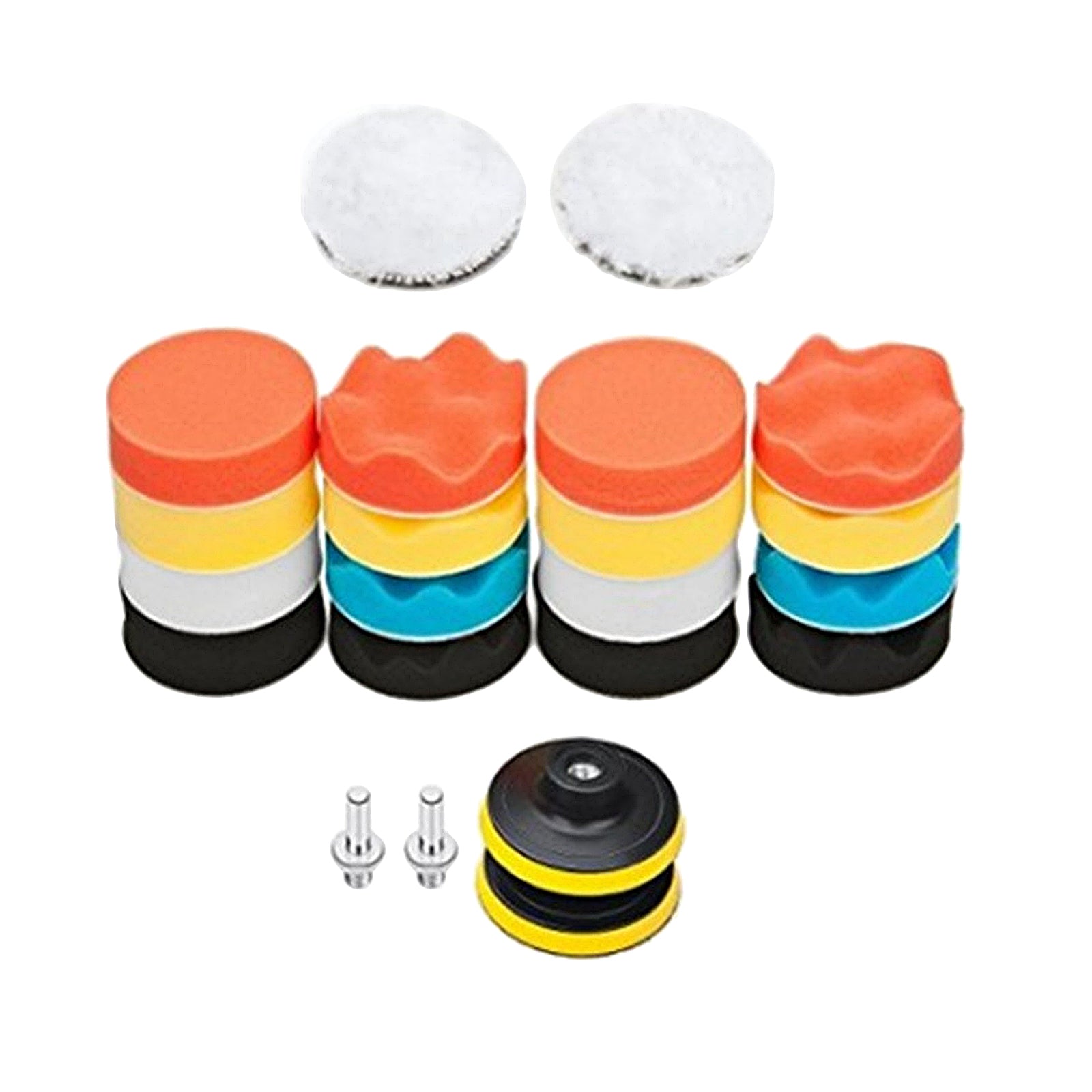 19/22/25pcs Car Polishing Pads Kit 3in with Adapter 2 in 1 for Polishing C