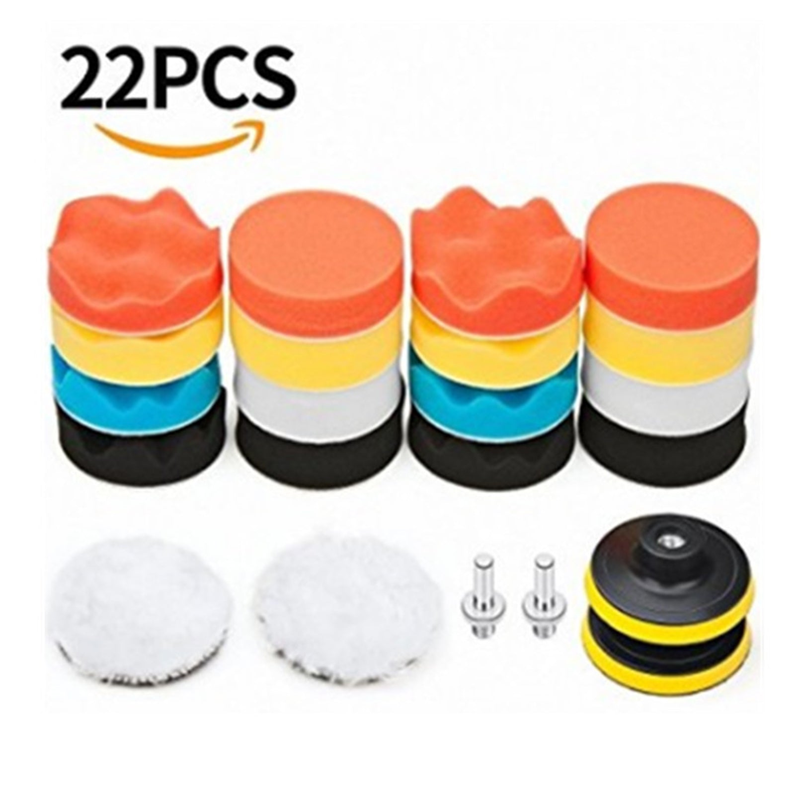 19/22/25pcs Car Polishing Pads Kit 3in with Adapter 2 in 1 for Polishing C