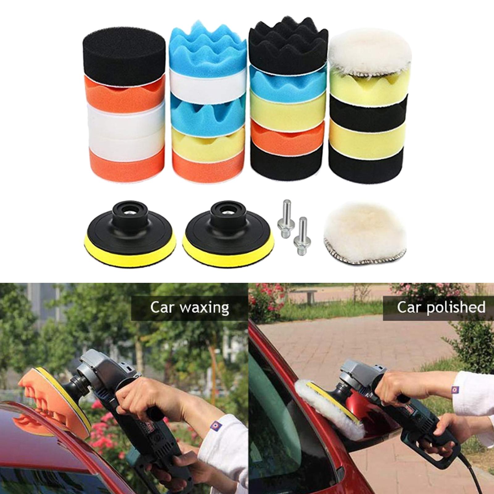 19/22/25pcs Car Polishing Pads Kit 3in with Adapter 2 in 1 for Polishing D