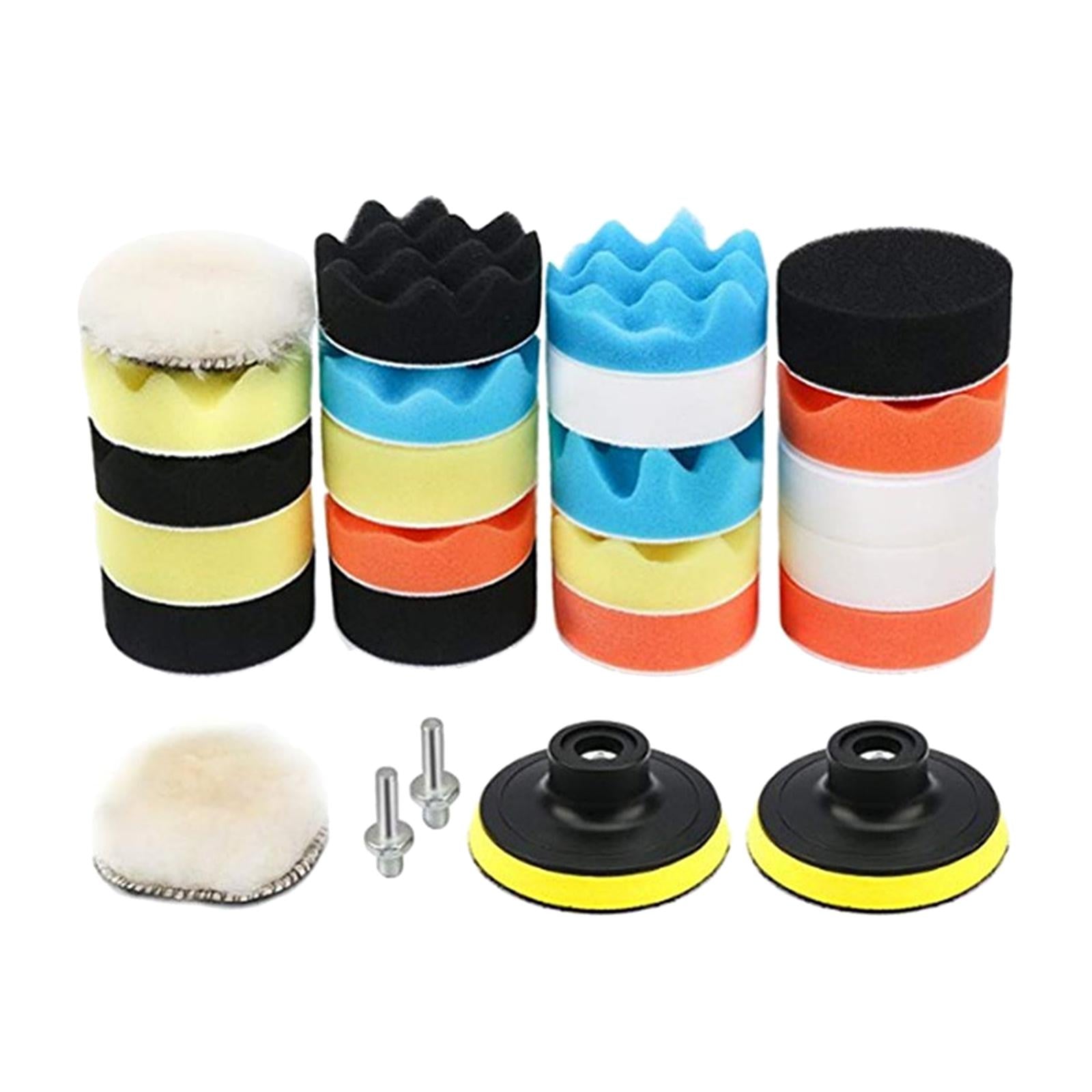 19/22/25pcs Car Polishing Pads Kit 3in with Adapter 2 in 1 for Polishing D