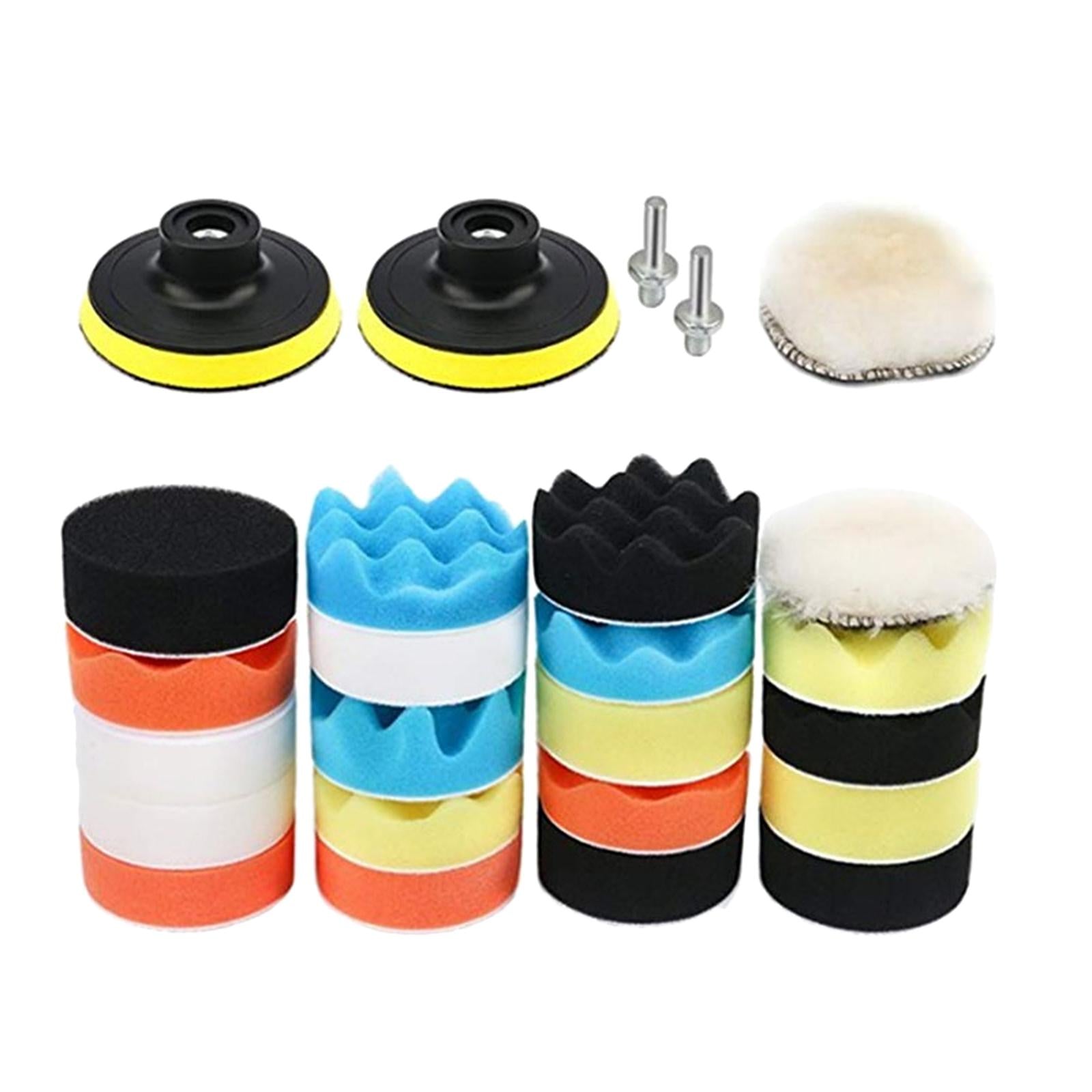 19/22/25pcs Car Polishing Pads Kit 3in with Adapter 2 in 1 for Polishing D