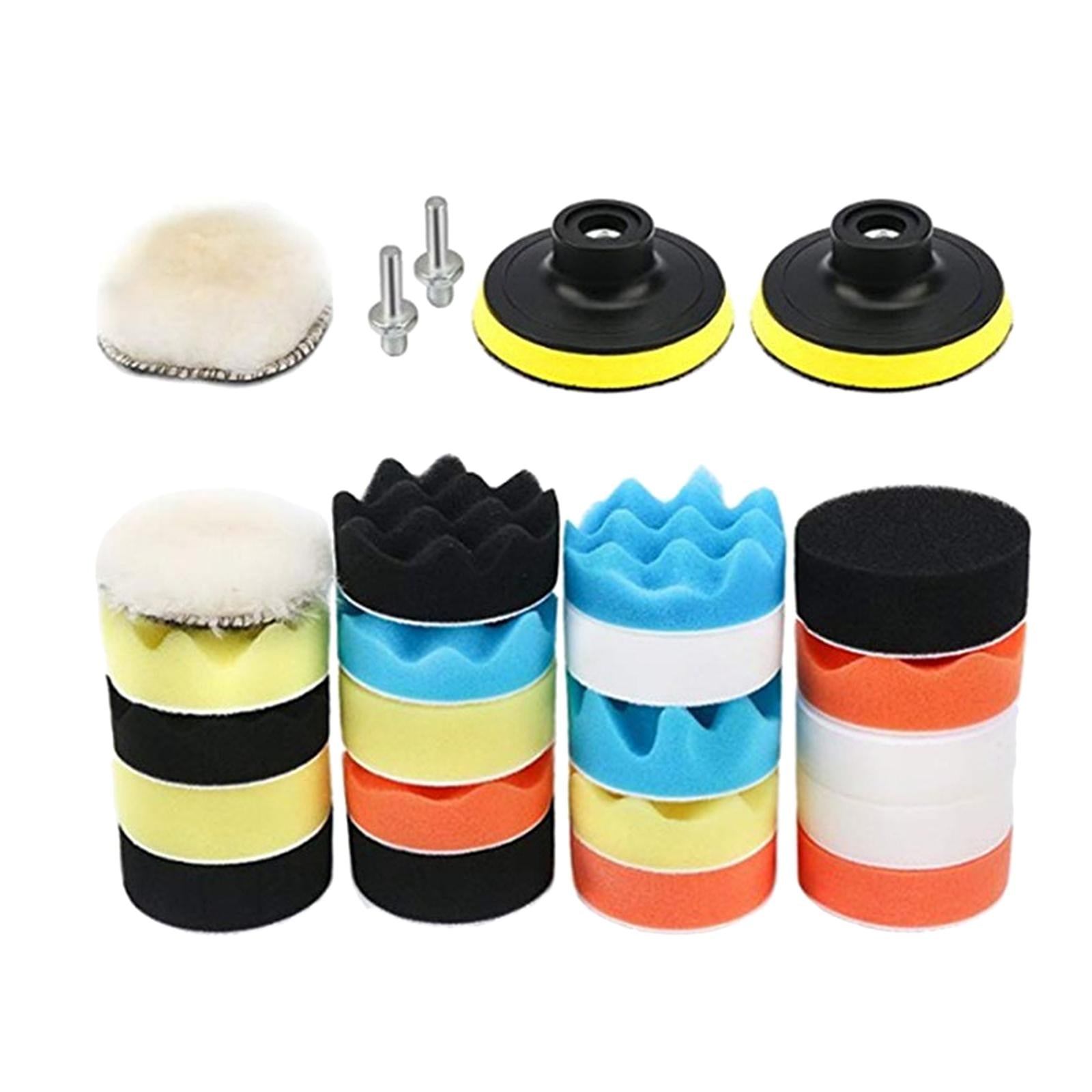 19/22/25pcs Car Polishing Pads Kit 3in with Adapter 2 in 1 for Polishing D