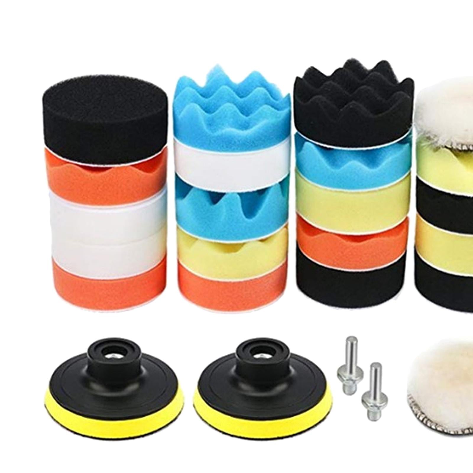 19/22/25pcs Car Polishing Pads Kit 3in with Adapter 2 in 1 for Polishing D