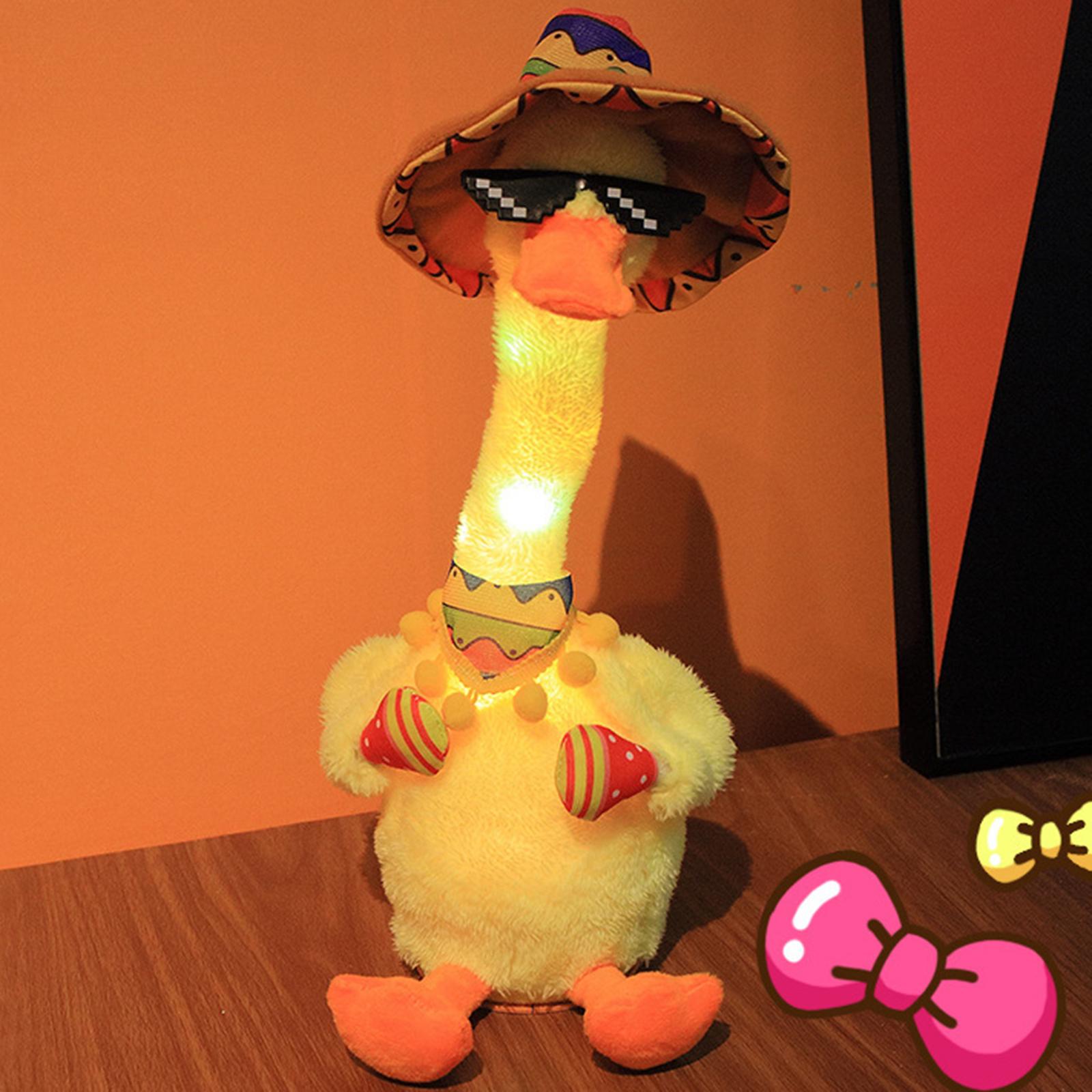 Plush Toy Dancing Duck Record and Speaking Toy Swing Doll A Chinese Battery