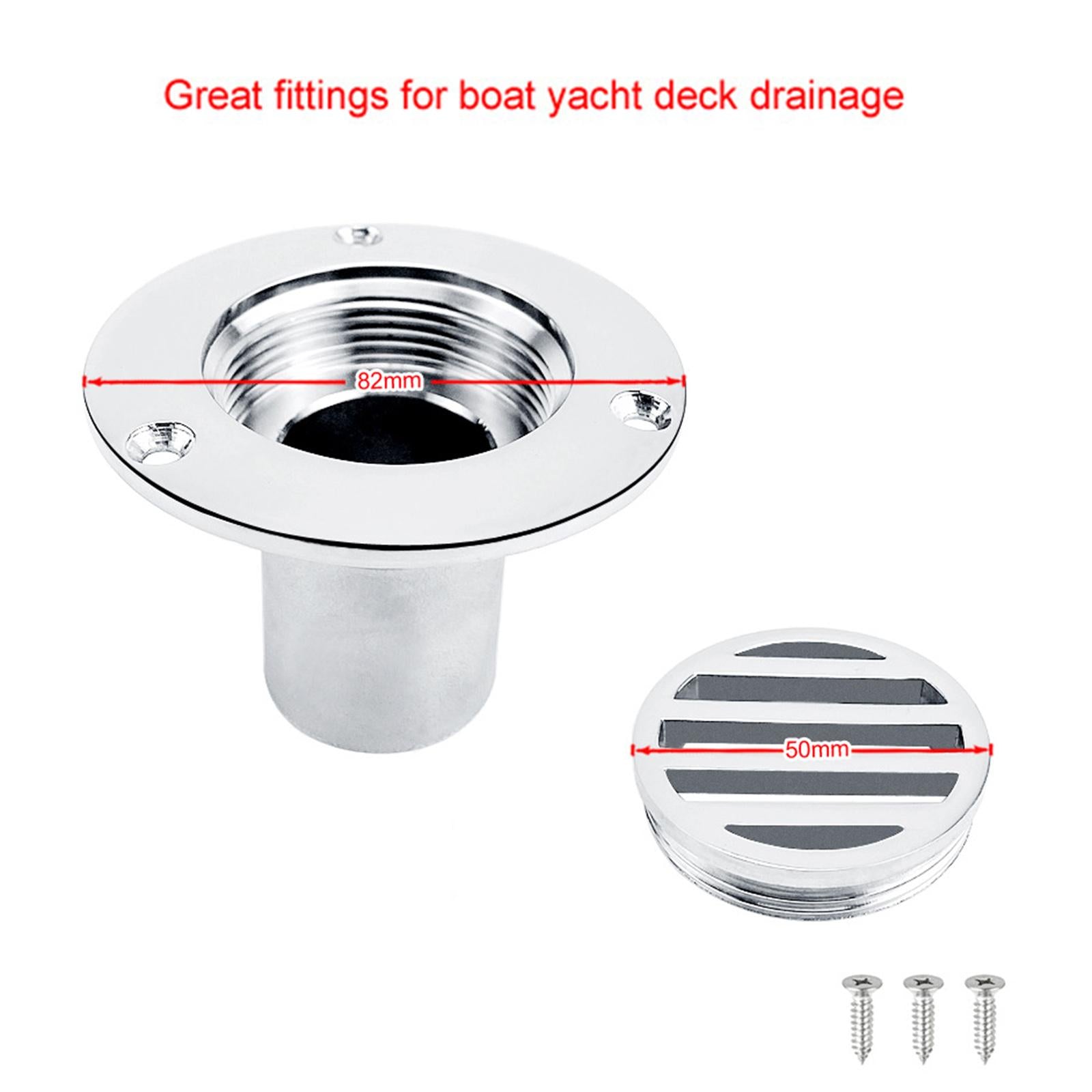 316 Stainless Steel Floor Drain Stable for Boat Deck Drainage Yacht Kayak