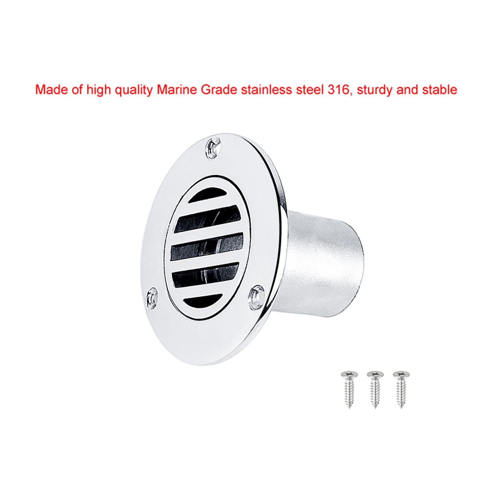 316 Stainless Steel Floor Drain Stable for Boat Deck Drainage Yacht Kayak