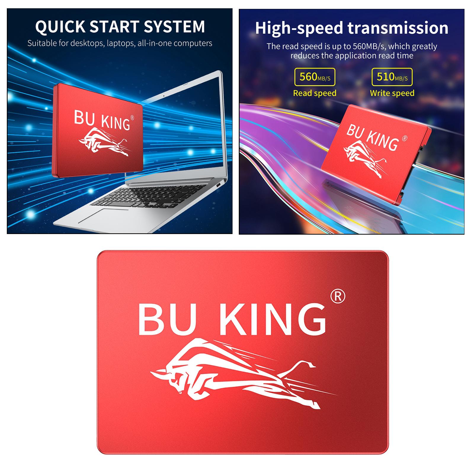 BuKing Internal Solid State Drive SSD Adapter for Tablet Laptop Red 120GB