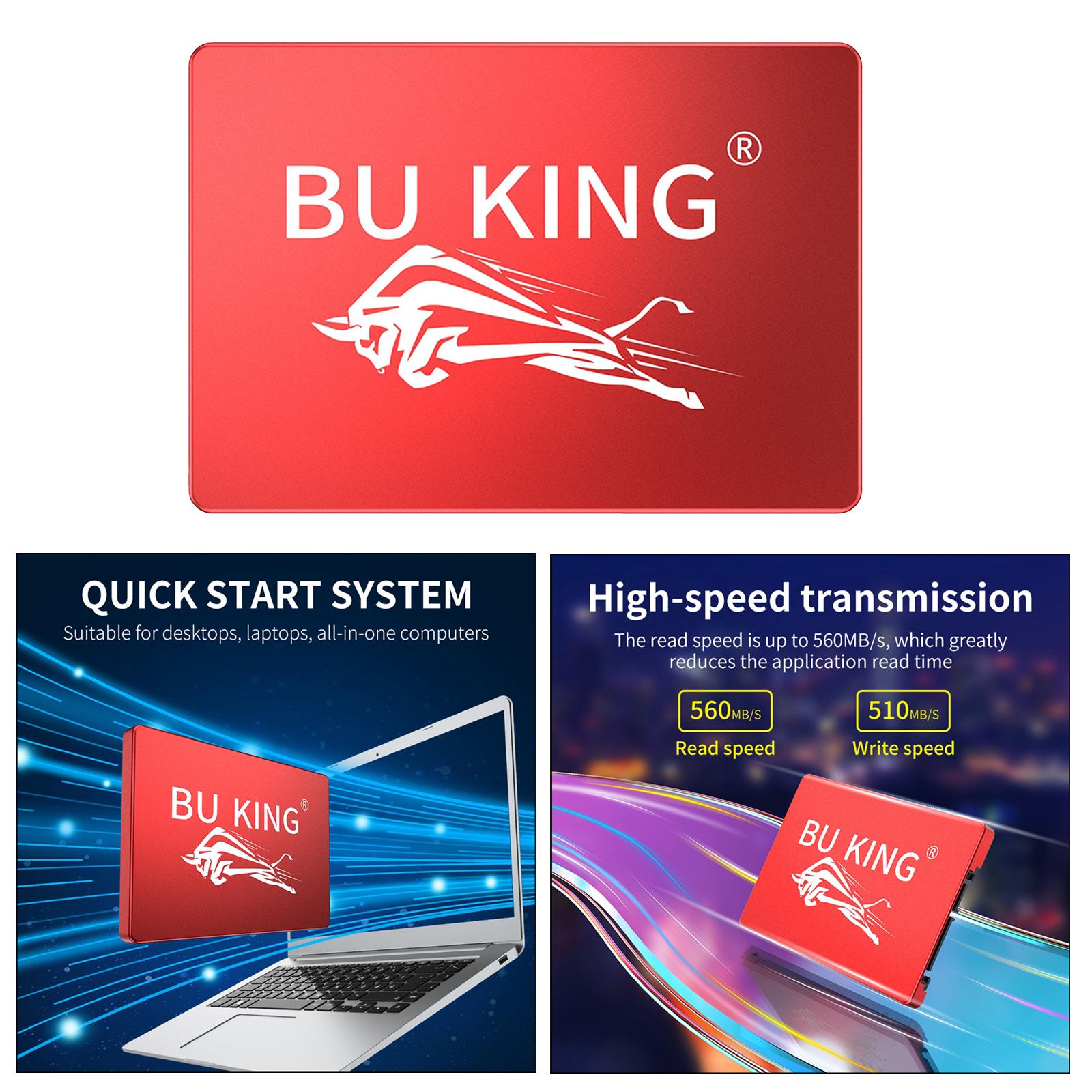 BuKing Internal Solid State Drive SSD Adapter for Tablet Laptop Red 120GB