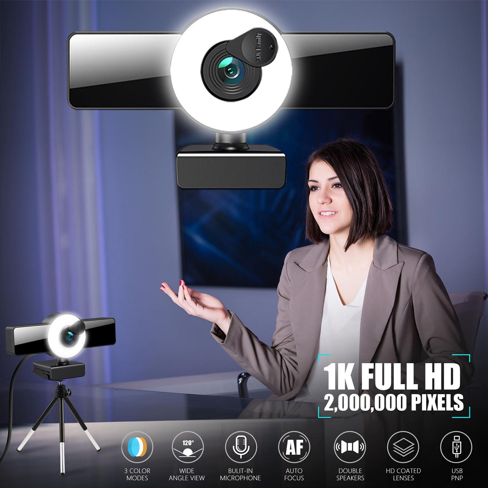 Webcam 120-degree Wide Angle for PC Video Calling Recording Live Streaming 1k