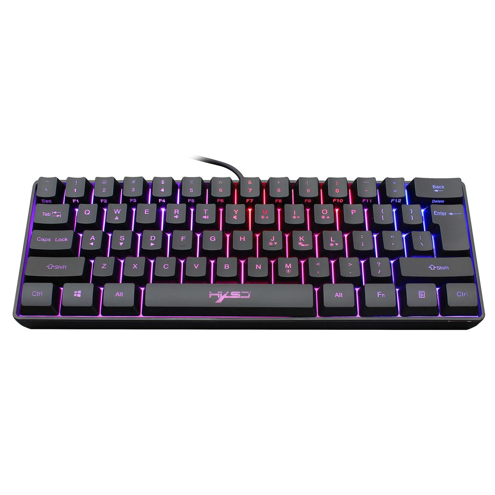 Gaming Mini Wired Keyboard RGB Backlit USB for Laptops Black keyboard