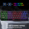 Gaming Mini Wired Keyboard RGB Backlit USB for Laptops Black keyboard