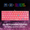 Gaming Mini Wired Keyboard RGB Backlit USB for Laptops Pink keyboard