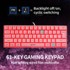 Gaming Mini Wired Keyboard RGB Backlit USB for Laptops Pink keyboard