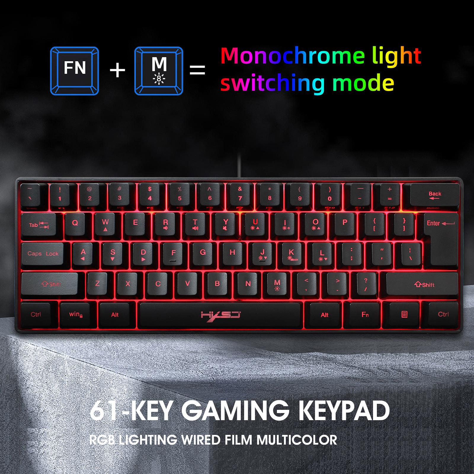 Gaming Mini Wired Keyboard RGB Backlit USB for Laptops Keyboard Mouse Combo