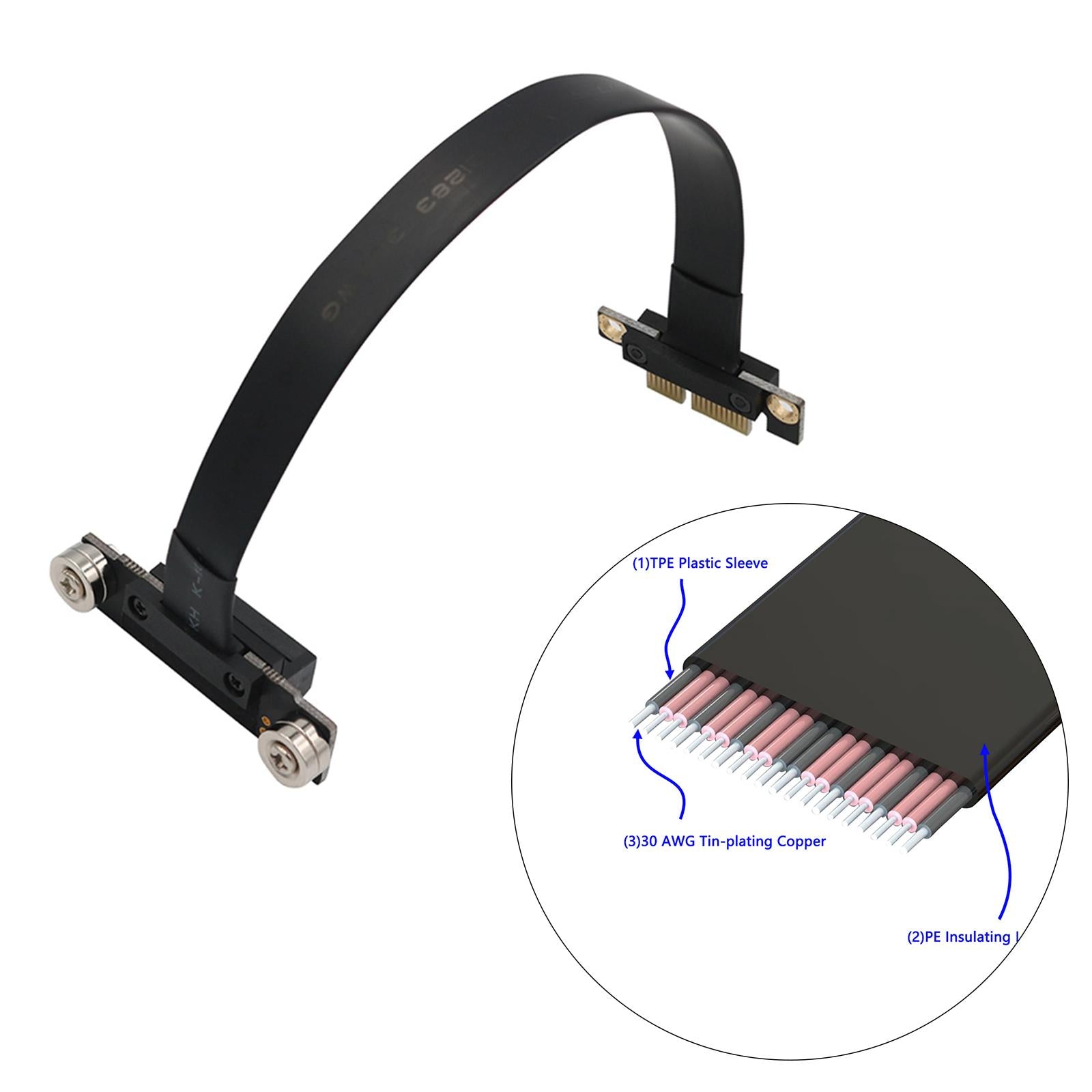 PCI-e PCI Express 36PIN 1X Extension cable Extender 90 Degree20cm magnet