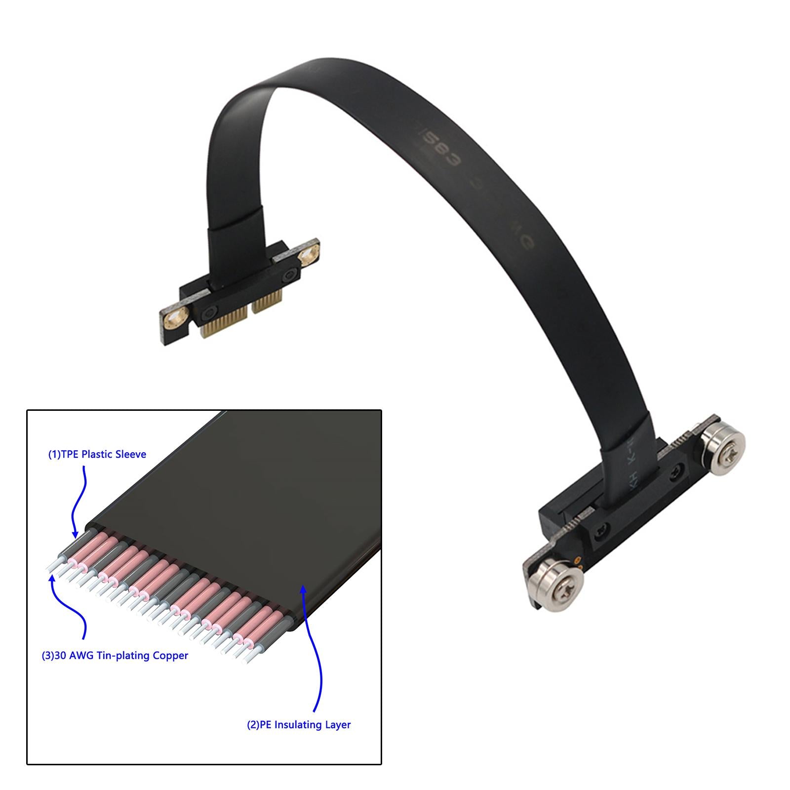 PCI-e PCI Express 36PIN 1X Extension cable Extender 90 Degree20cm magnet