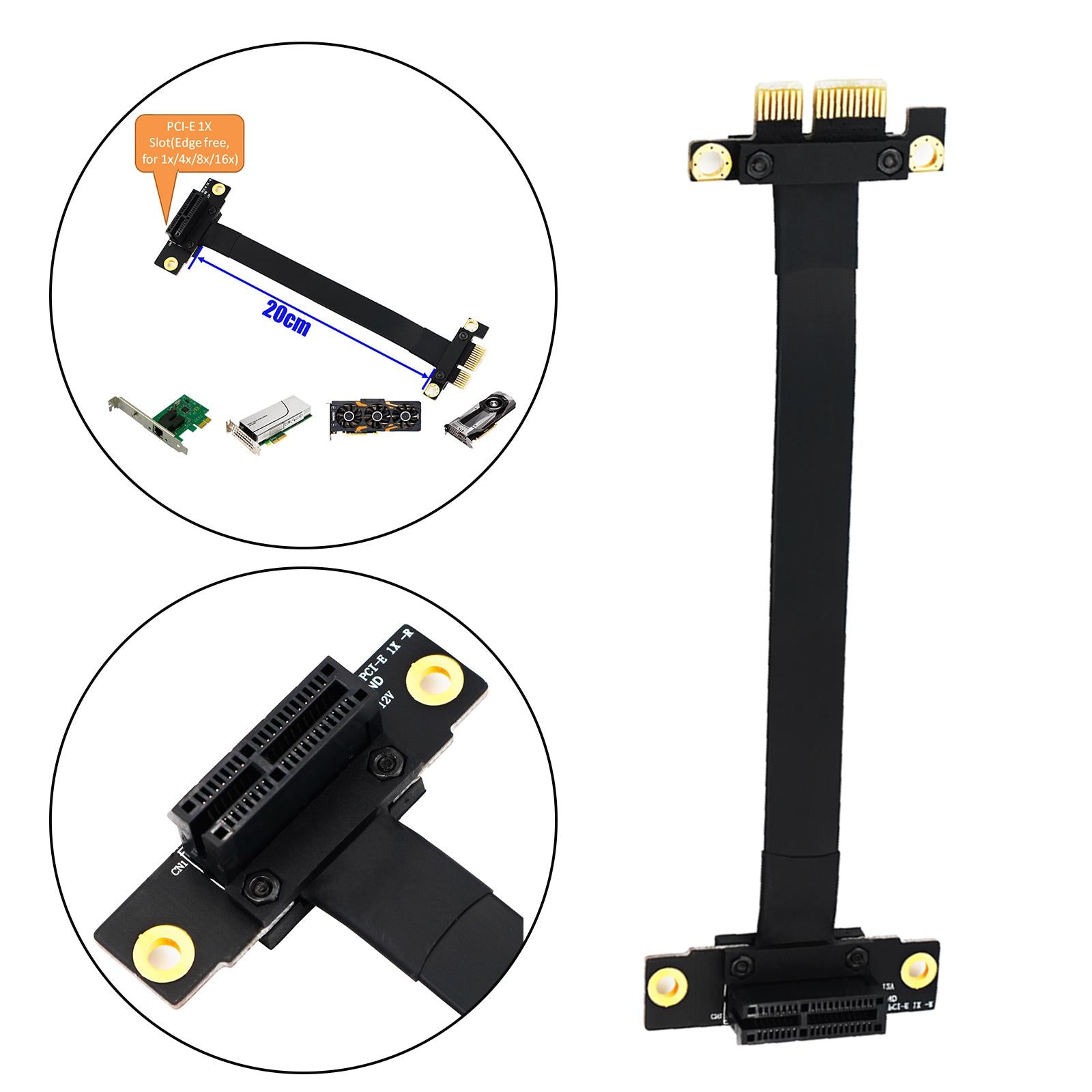 PCI-e PCI Express 36PIN 1X Extension cable Extender 90 Degree 20cm