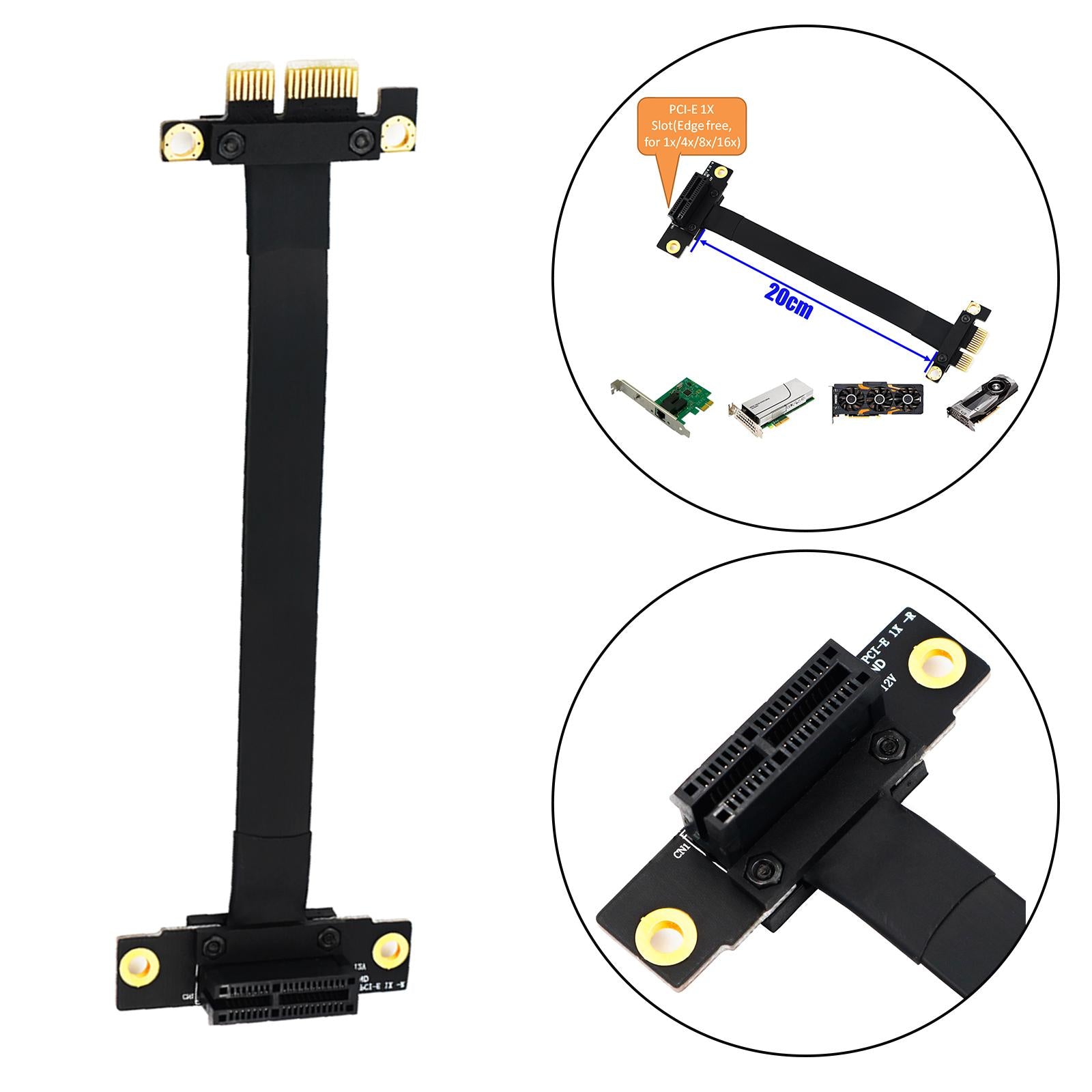 PCI-e PCI Express 36PIN 1X Extension cable Extender 90 Degree 20cm