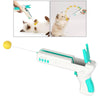 Pet Cat Fetch Toy Ball Feather Teaser Interactive Playing Chasing Blue