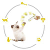 Pet Cat Fetch Toy Ball Feather Teaser Interactive Playing Chasing Yellow