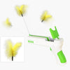 Pet Cat Fetch Toy Ball Feather Teaser Interactive Playing Chasing Green