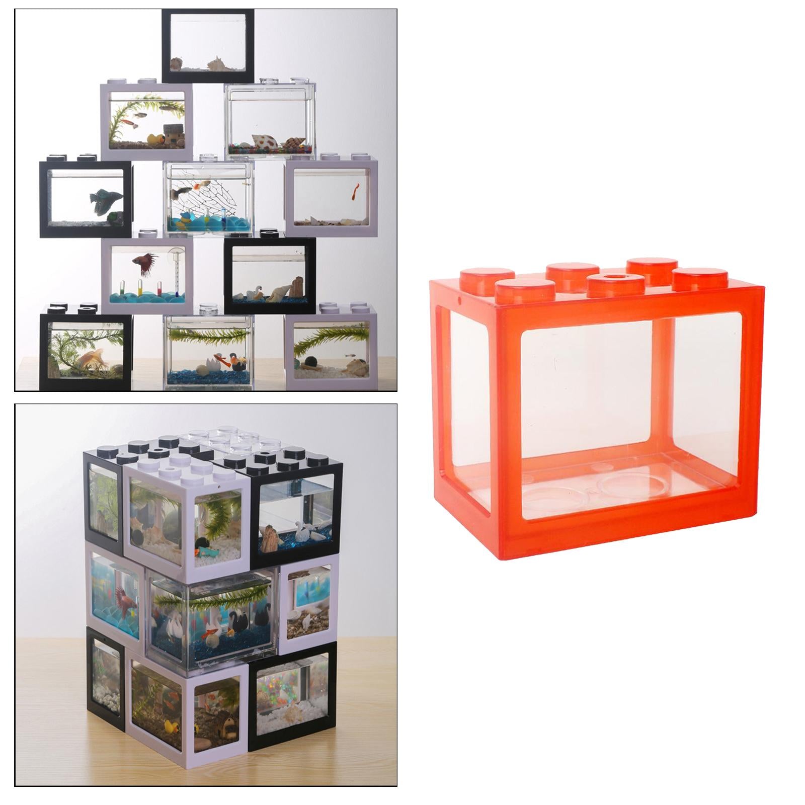 Aquarium Fish Tank Mini Building Blocks Spider Box Home Decor Red