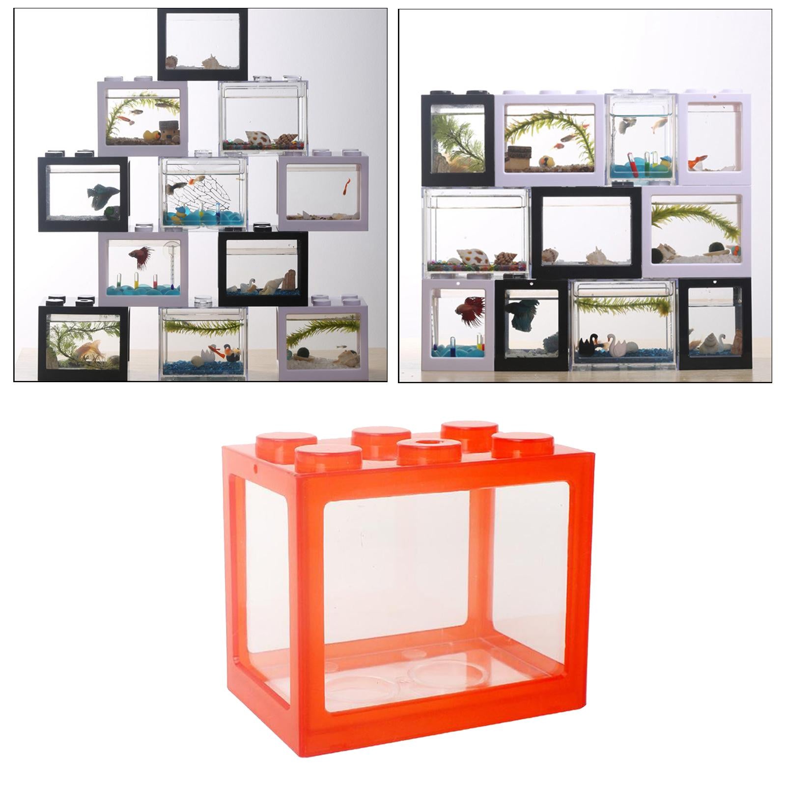 Aquarium Fish Tank Mini Building Blocks Spider Box Home Decor Red