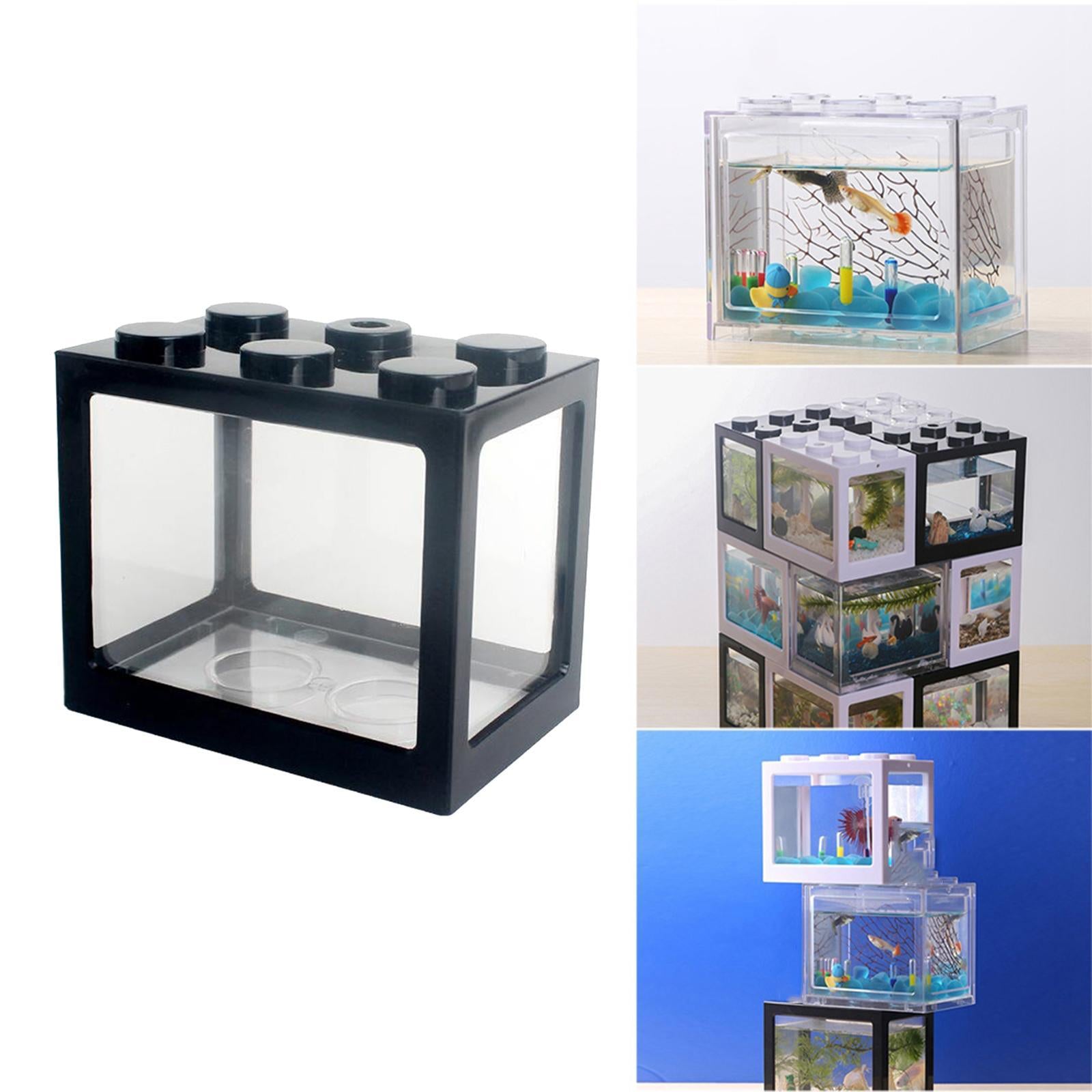 Aquarium Fish Tank Mini Building Blocks Spider Box Home Decor Black