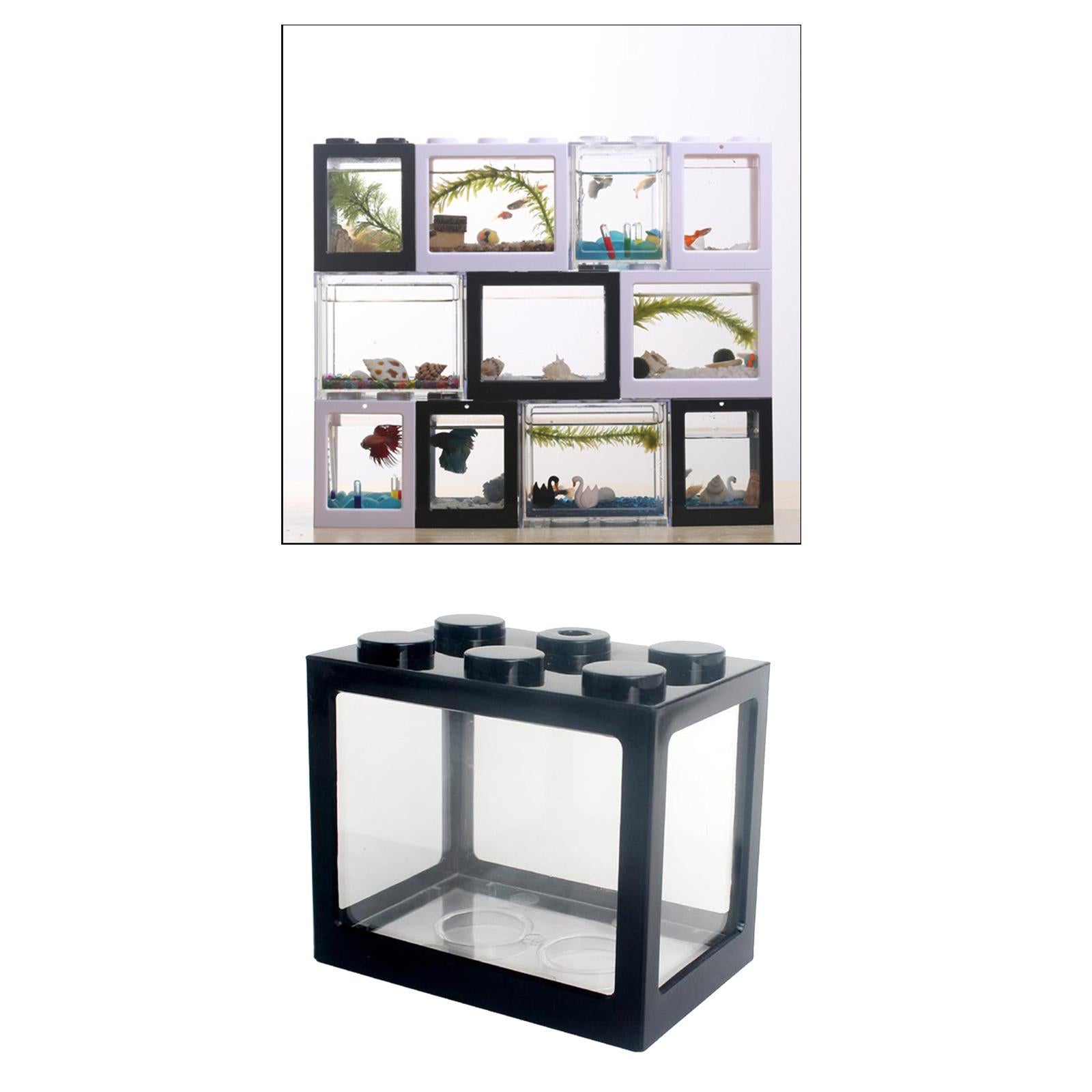 Aquarium Fish Tank Mini Building Blocks Spider Box Home Decor Black